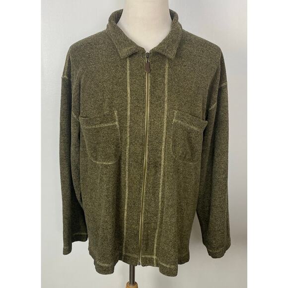 VTG Men The Territory Ahead terry cloth full zip-up fleece sweater jacket L - Picture 1 of 4